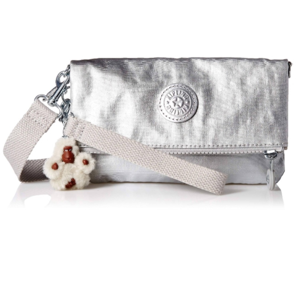NWT Kipling Silver Belt Bag Crossbody Wristlet